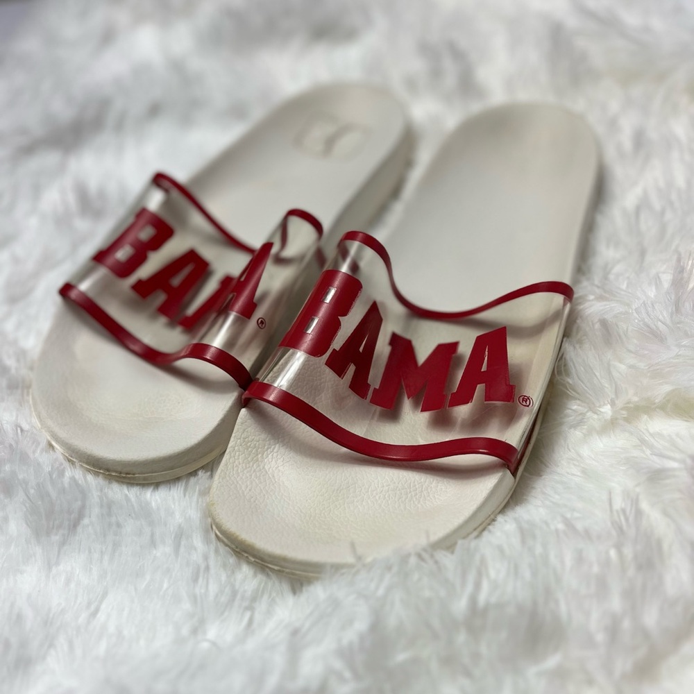Bama Women’s Red and White Slide Slip Ons Sandals